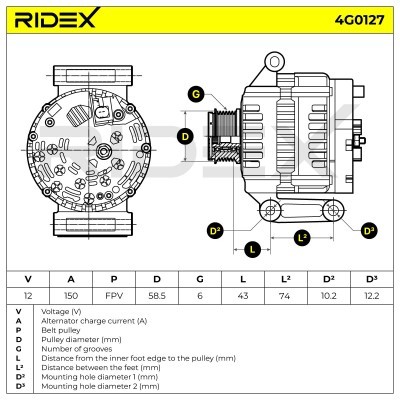 Generator RIDEX 4G0127 4G0127 - foto 6