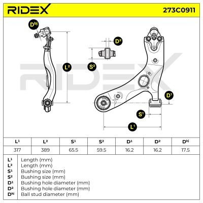 Querlenker RIDEX 273C0911 273C0911 - foto 7