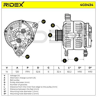 Generator RIDEX 4G0434 4G0434 - foto 7