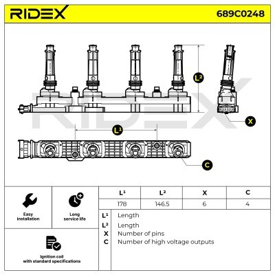 Zündspule RIDEX 689C0248 689C0248 - foto 2