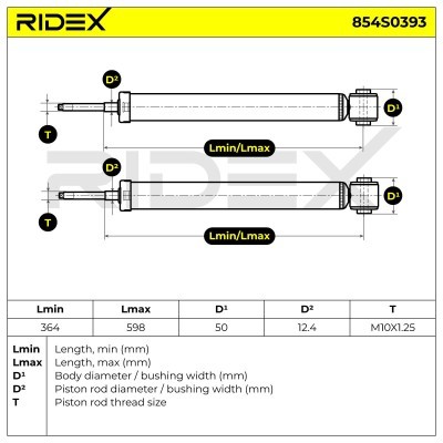 Stoßdämpfer RIDEX 854S0393 854S0393 - foto 5