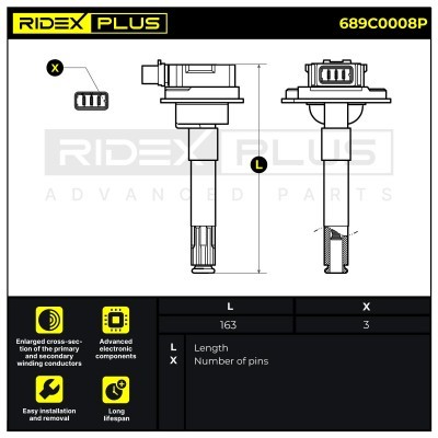 Zündspule RIDEX 689C0008P 689C0008P - foto 8