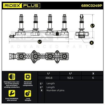 Zündspule RIDEX 689C0249P 689C0249P - foto 8