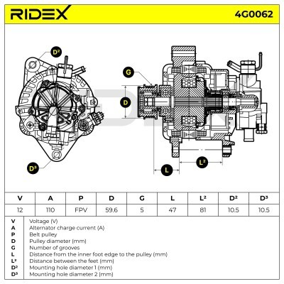 Generator RIDEX 4G0062 4G0062 - foto 6