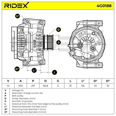 Generator RIDEX 4G0188 4G0188 - foto 5