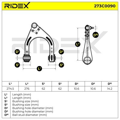Querlenker RIDEX 273C0090 273C0090 - foto 5