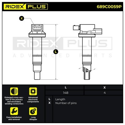 Zündspule RIDEX 689C0059P 689C0059P - foto 3