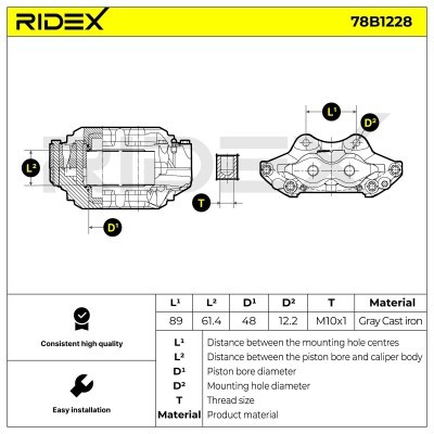 Bremssattel RIDEX 78B1228 78B1228 - foto 6