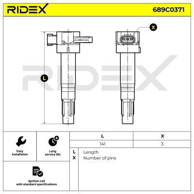 Zündspule RIDEX 689C0371 689C0371 - foto 5