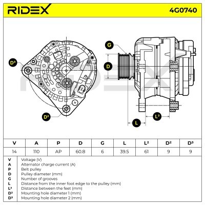Generator RIDEX 4G0740 4G0740 - foto 5
