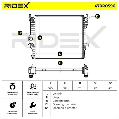 Kühler, Motorkühlung RIDEX 470R0596 470R0596 - foto 4