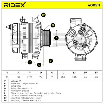 Generator RIDEX 4G0511 4G0511 - foto 5