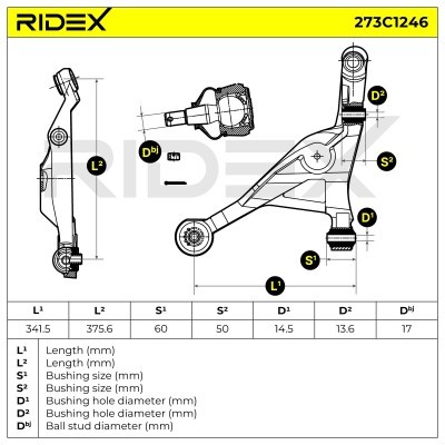 Querlenker RIDEX 273C1246 273C1246 - foto 9