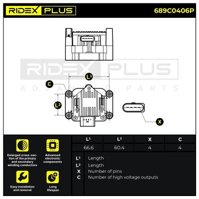 Zündspule RIDEX 689C0406P 689C0406P - foto 10