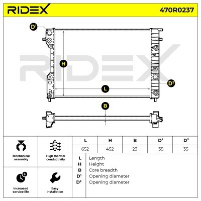 Kühler, Motorkühlung RIDEX 470R0237 470R0237 - foto 5