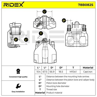 Bremssattel RIDEX 78B0825 78B0825 - foto 5