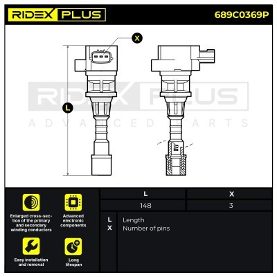 Zündspule RIDEX 689C0369P 689C0369P - foto 8