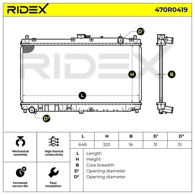 Kühler, Motorkühlung RIDEX 470R0419 470R0419 - foto 5