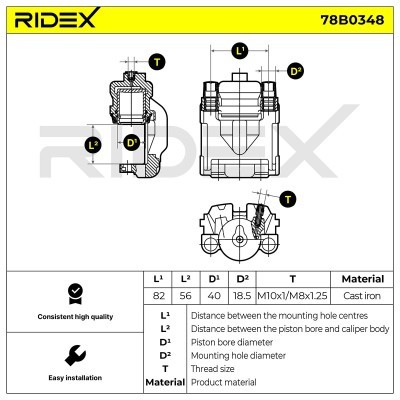 Bremssattel RIDEX 78B0348 78B0348 - foto 5