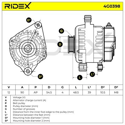 Generator RIDEX 4G0398 4G0398 - foto 6