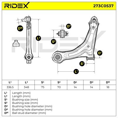 Querlenker RIDEX 273C0537 273C0537 - foto 5