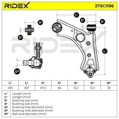 Querlenker RIDEX 273C1196 273C1196 - foto 7