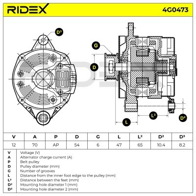 Generator RIDEX 4G0473 4G0473 - foto 5