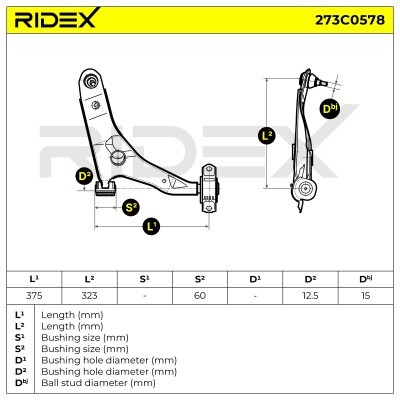 Querlenker RIDEX 273C0578 273C0578 - foto 6