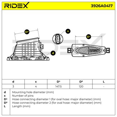 Luftmassenmesser RIDEX 3926A0417 3926A0417 - foto 7