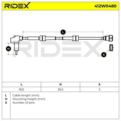 ABS Sensor RIDEX 412W0480 412W0480 - foto 5