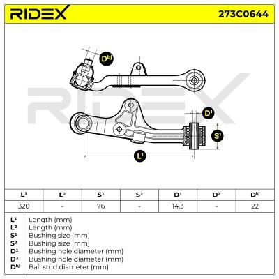 Querlenker RIDEX 273C0644 273C0644 - foto 6