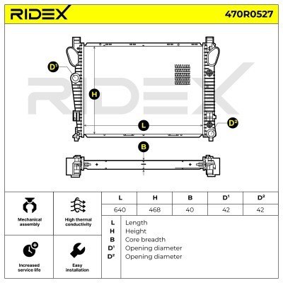 Kühler, Motorkühlung RIDEX 470R0527 470R0527 - foto 5