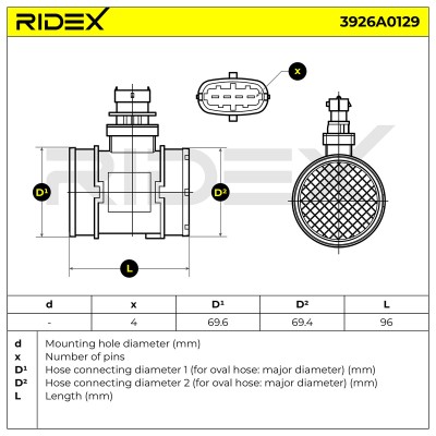 Luftmassenmesser RIDEX 3926A0129 3926A0129 - foto 8