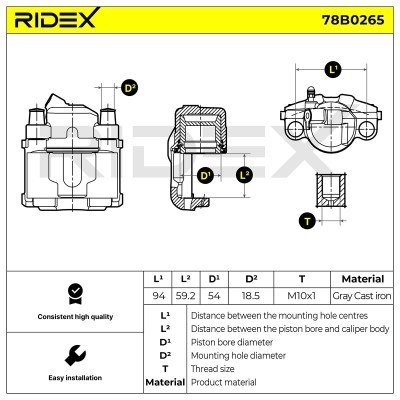 Bremssattel RIDEX 78B0265 78B0265 - foto 6