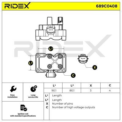 Zündspule RIDEX 689C0408 689C0408 - foto 8