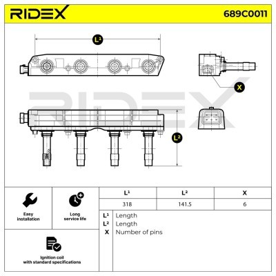 Zündspule RIDEX 689C0011 689C0011 - foto 4