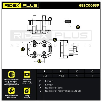 Zündspule RIDEX 689C0063P 689C0063P - foto 11