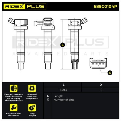 Zündspule RIDEX 689C0104P 689C0104P - foto 9