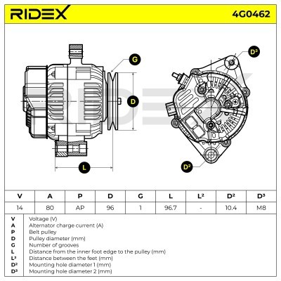Generator RIDEX 4G0462 4G0462 - foto 7