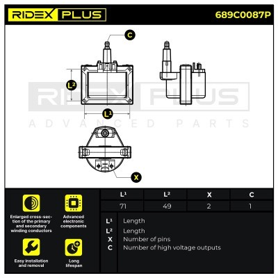 Zündspule RIDEX 689C0087P 689C0087P - foto 11