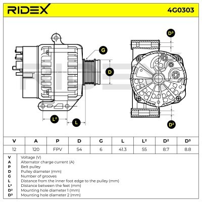 Generator RIDEX 4G0303 4G0303 - foto 6