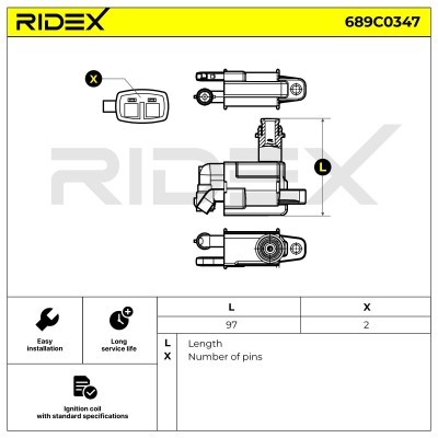 Zündspule RIDEX 689C0347 689C0347 - foto 6