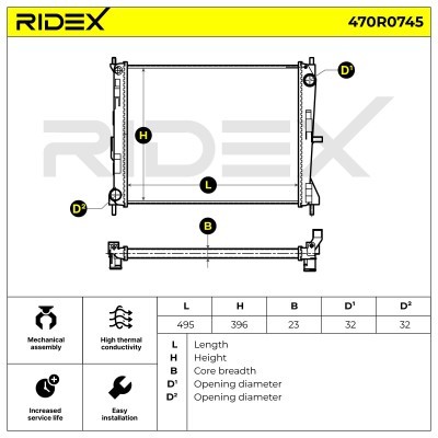 Kühler, Motorkühlung RIDEX 470R0745 470R0745 - foto 6