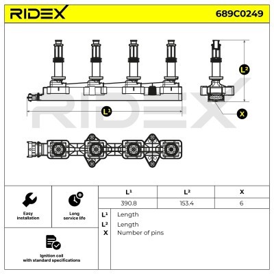 Zündspule RIDEX 689C0249 689C0249 - foto 6