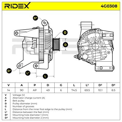 Generator RIDEX 4G0308 4G0308 - foto 6