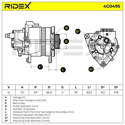 Generator RIDEX 4G0495 4G0495 - foto 5