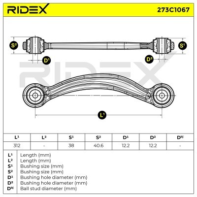 Querlenker RIDEX 273C1067 273C1067 - foto 6