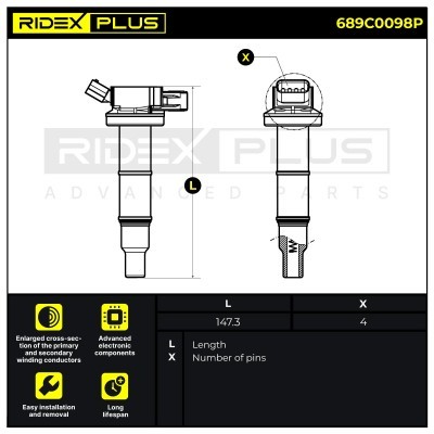 Zündspule RIDEX 689C0098P 689C0098P - foto 3
