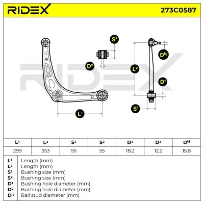 Querlenker RIDEX 273C0587 273C0587 - foto 6
