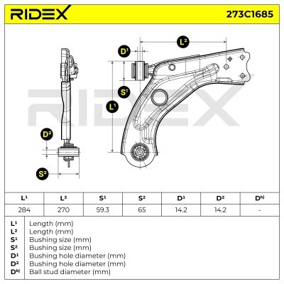 Querlenker RIDEX 273C1685 273C1685 - foto 5